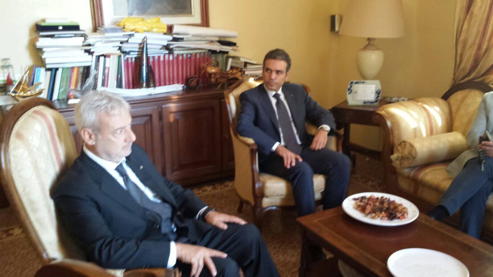 Lucio Rispo Mater Olbia QFE ed Ambasciatore del Qatar in Italia, Abdulaziz Bin Ahmed Al Malki Al Jehani,