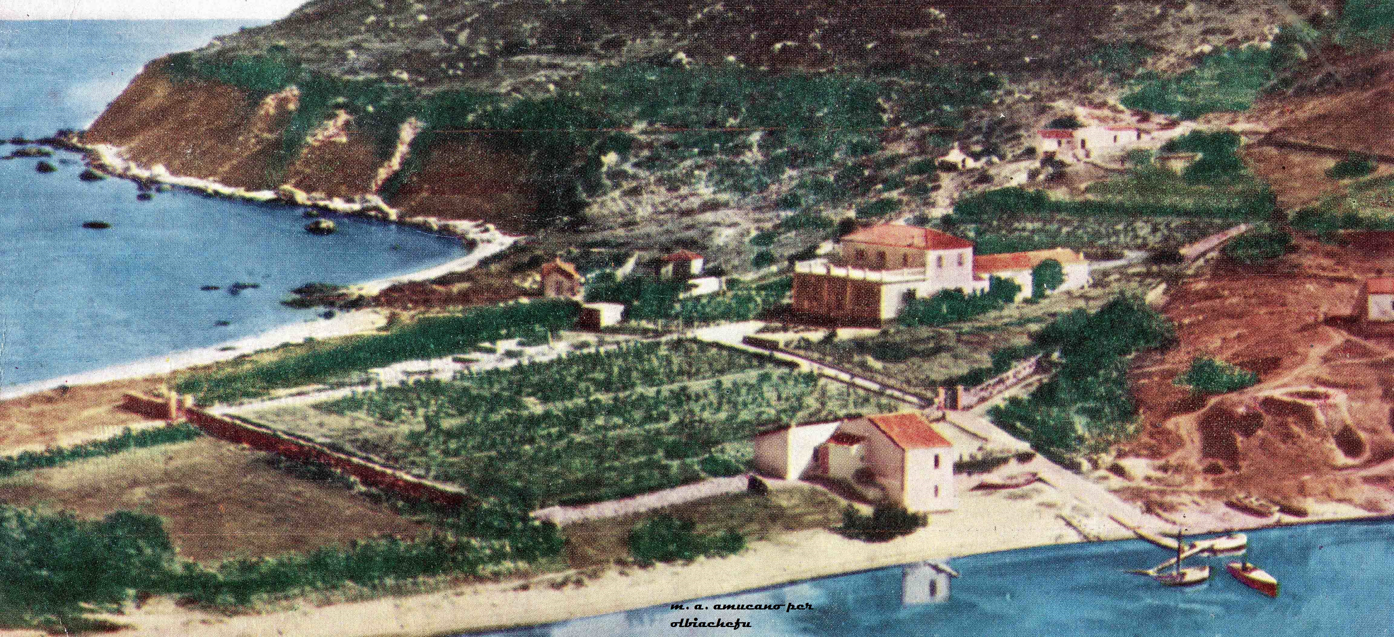Gli orti di Tavolara in una cartolina datata nel 1946