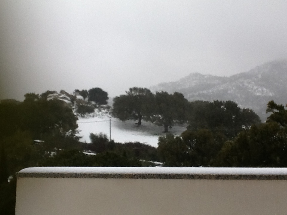 Olbia: ecco la neve a Monte Pino
