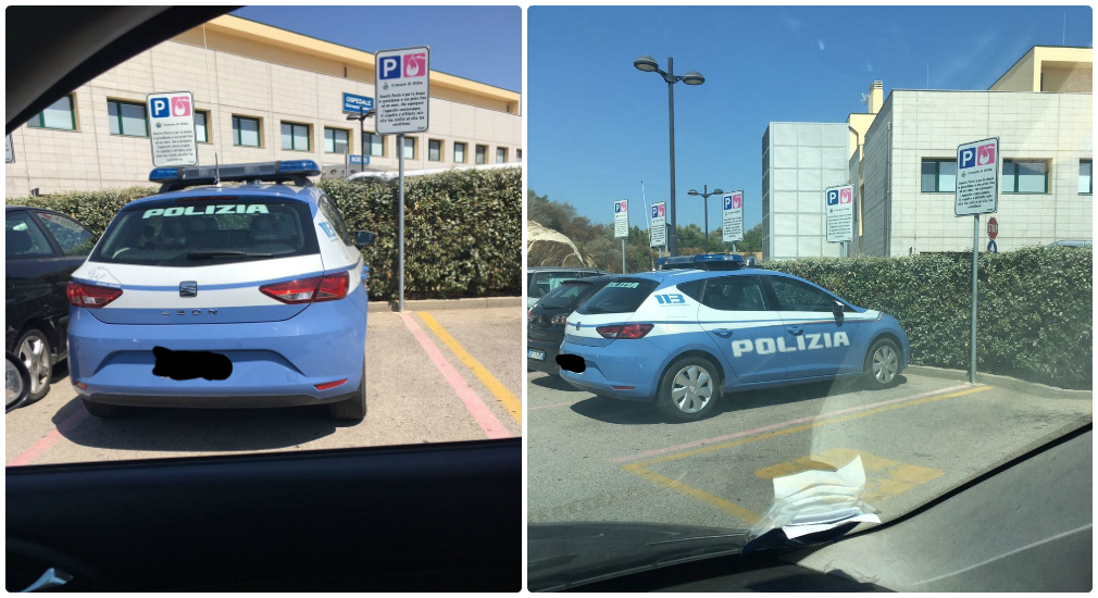 Olbia: auto della Polizia occupa i parcheggi rosa