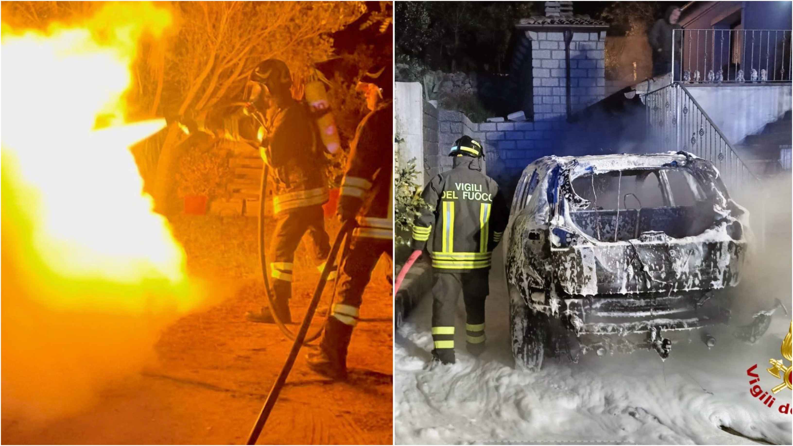 Ennesima notte di fuoco: ad Olbia e Buddusò incendiate due auto