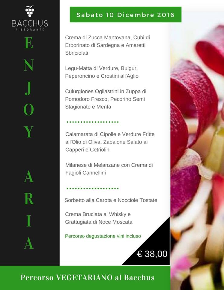 bacchus ristorante vegetariano Olbia