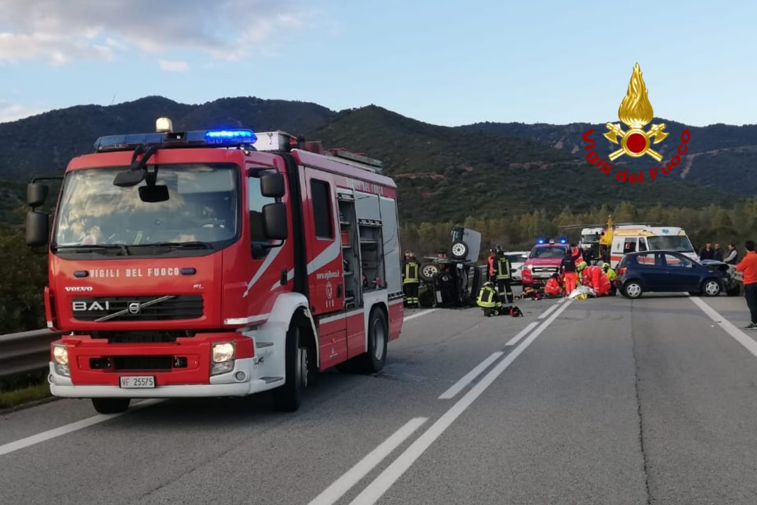 vigili del fuoco ss 125 var incidente