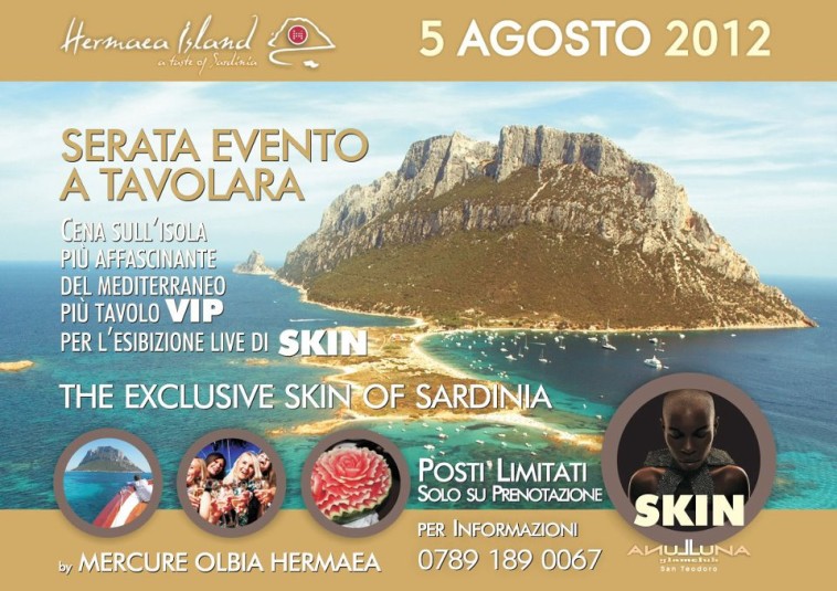 Serata esclusiva in Sardegna: cena sull'Isola di Tavolara e live di Skin alla Luna