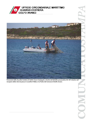 Golfo Aranci: sequestrata rete da pesca non segnalata