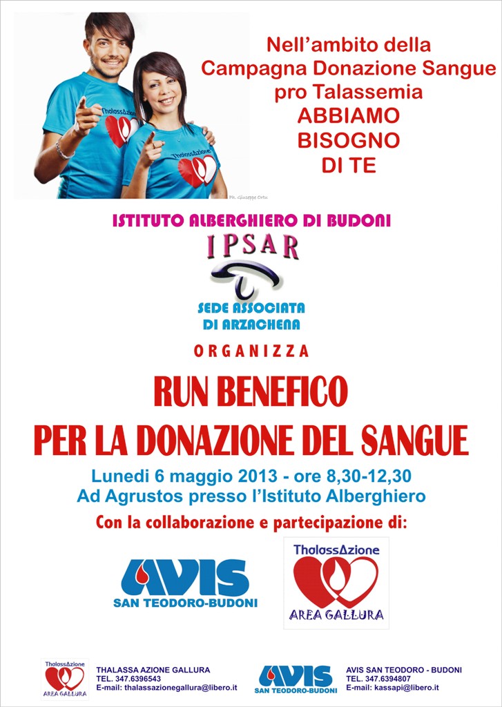 Run benefico per la donazione del sangue all'Istituto Alberghiero di Budoni