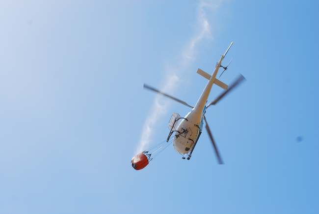 Incendio a Perfugas: dal Limbara elicottero in volo