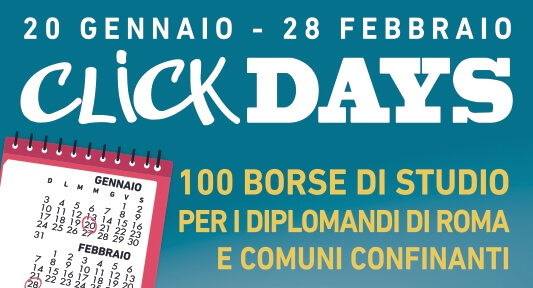 Lazio: con i Click Days, 100 borse di studio per l'Università Niccolò Cusano.
