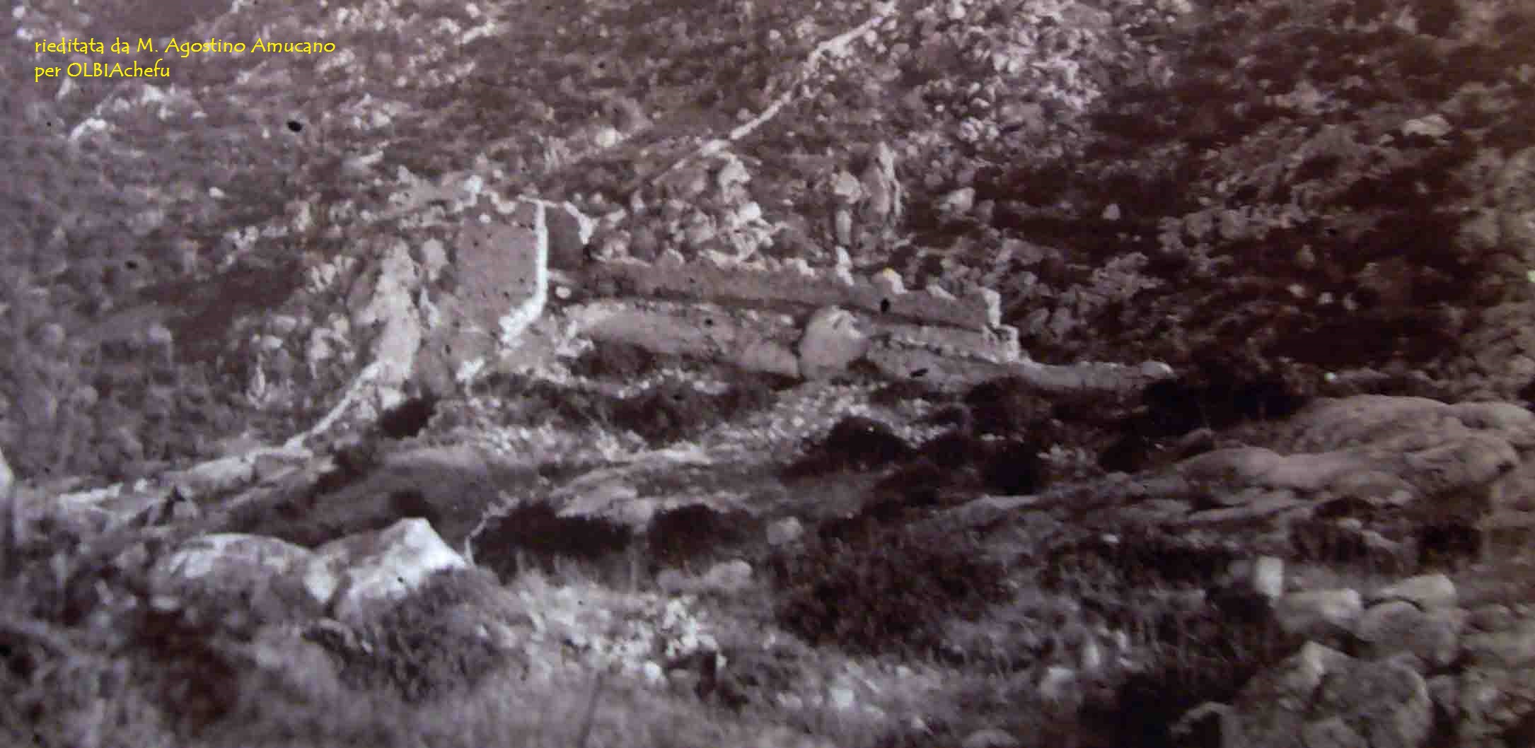 Il castello di Sa Paulazza in una foto ottocentesca di Eduard Toda y Güell