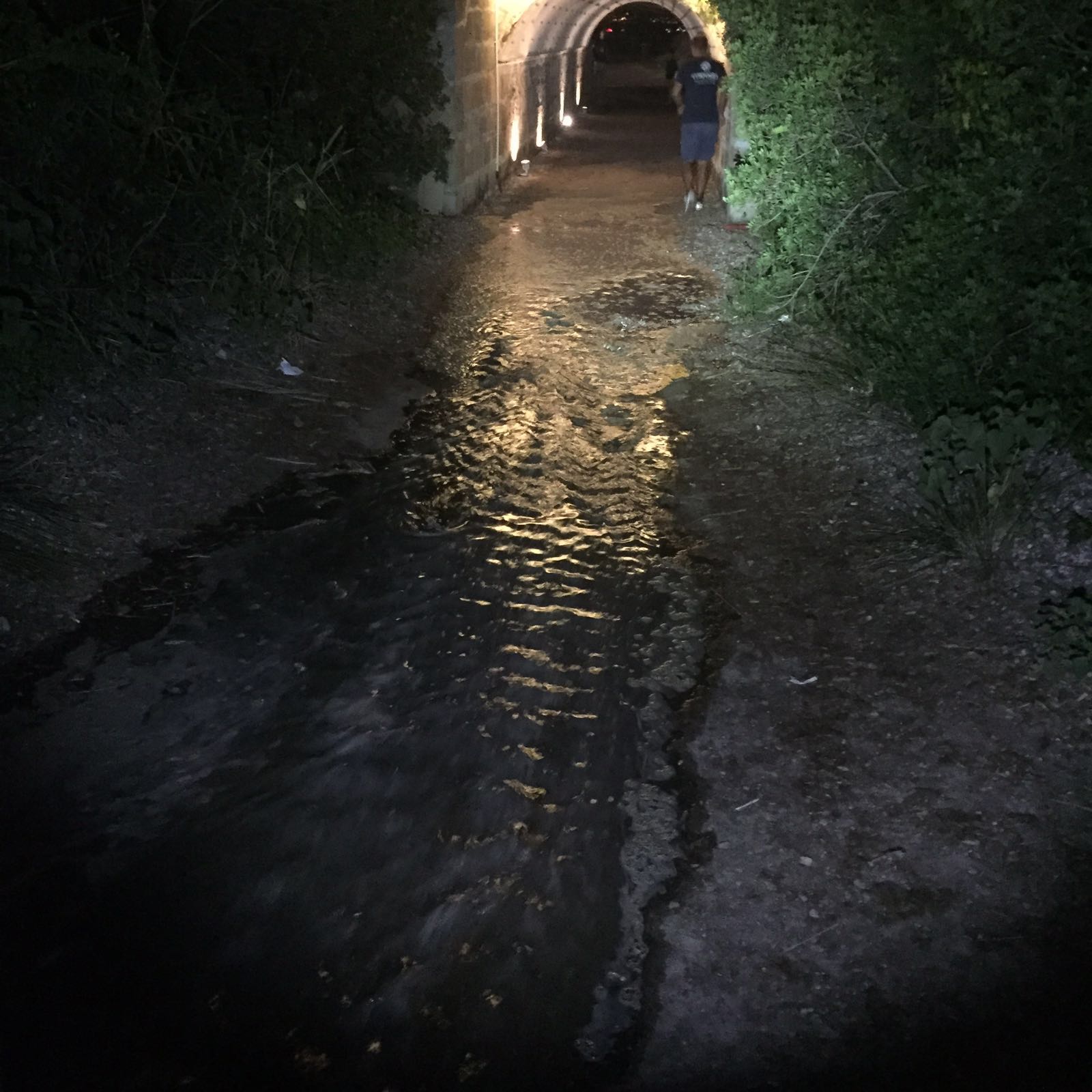 Cala Sabina inondata d'acqua depurata. Raimondi: 