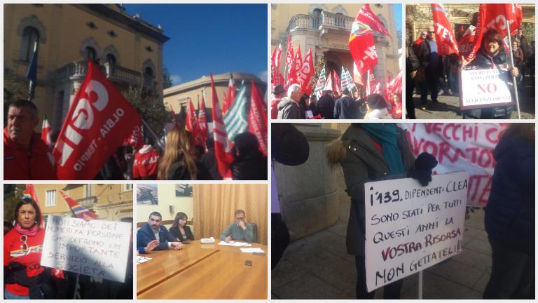 Olbia, sciopero Clea: un fiume di bandiere contro 139 licenziamenti