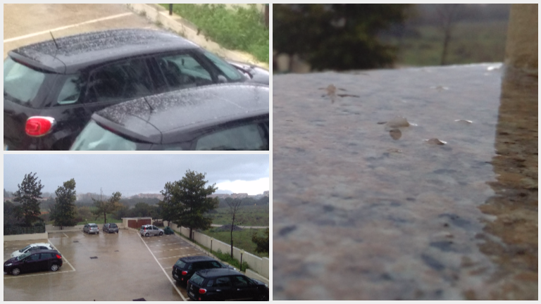 Maltempo Olbia: tempesta di pioggia e grandine