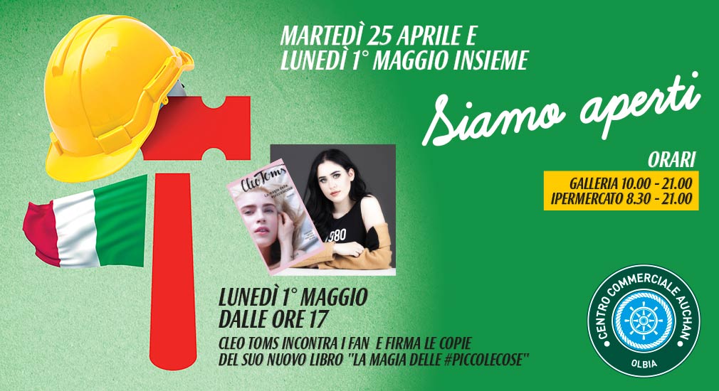 Il 1° Maggio Cleo Toms al Centro Commerciale Auchan Olbia