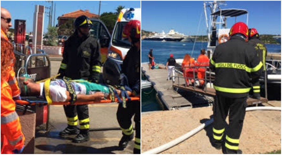 Porto Cervo, imbarcazione prende fuoco: esercitazione dei Vigili del Fuoco