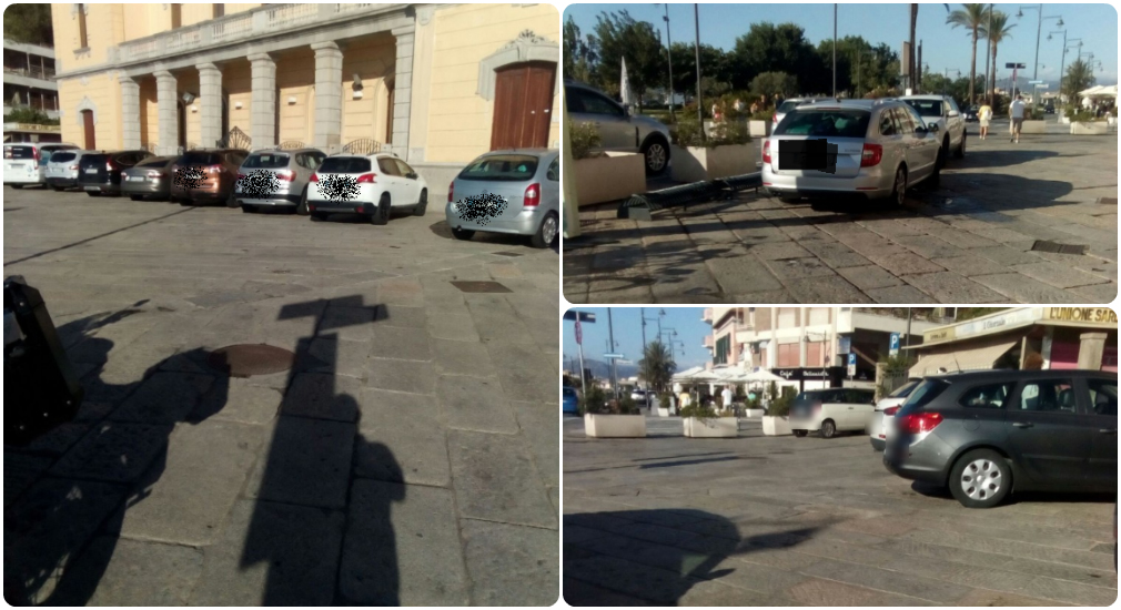 Olbia: la piazza del Municipio trasformata in parcheggio