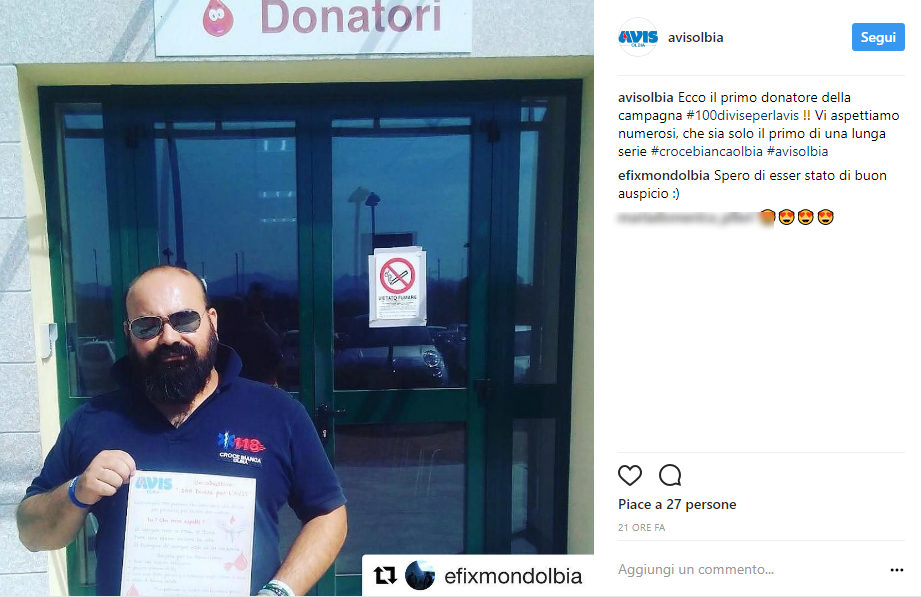 Olbia, carenza di sangue: parte la campagna 