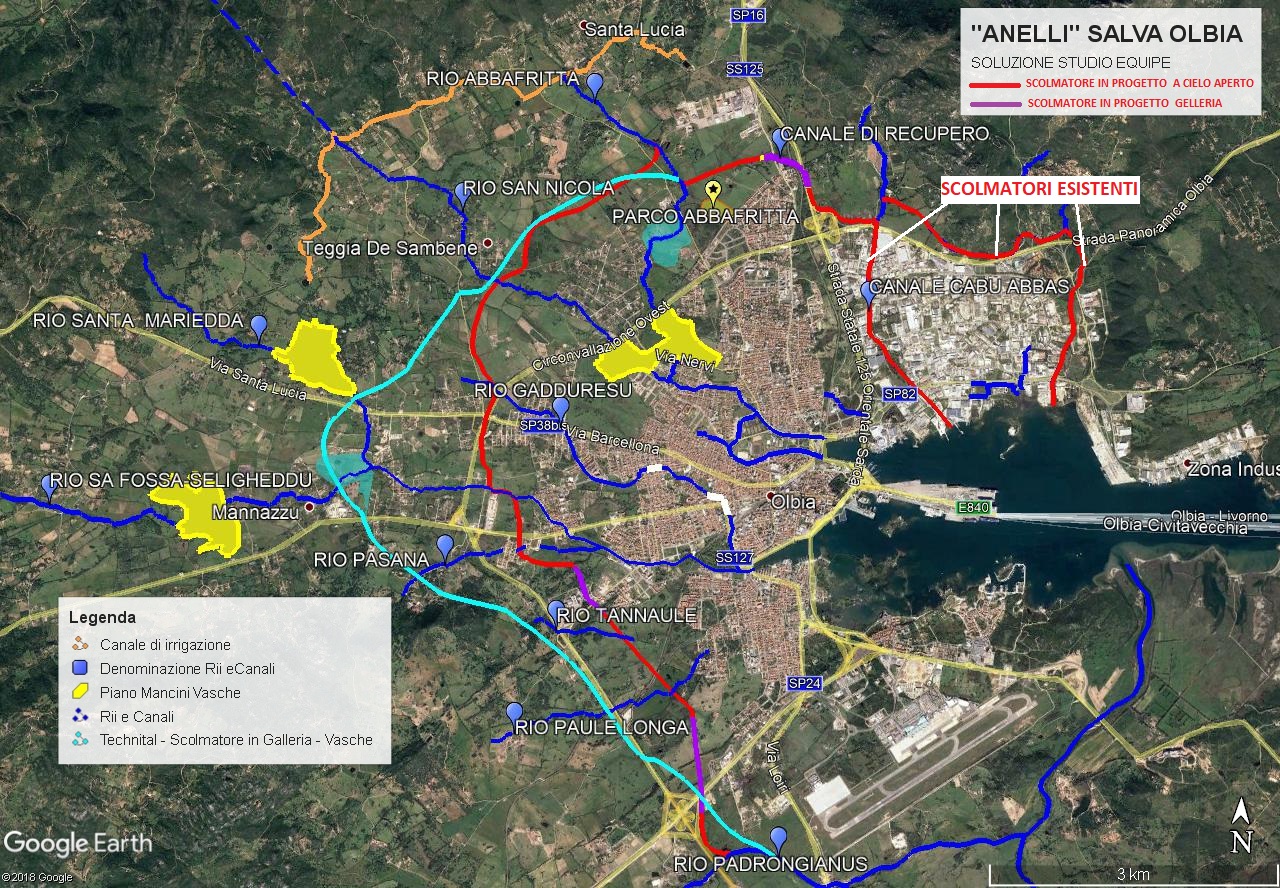 Olbia, rischio alluvione: ecco gli Anelli Salva Olbia