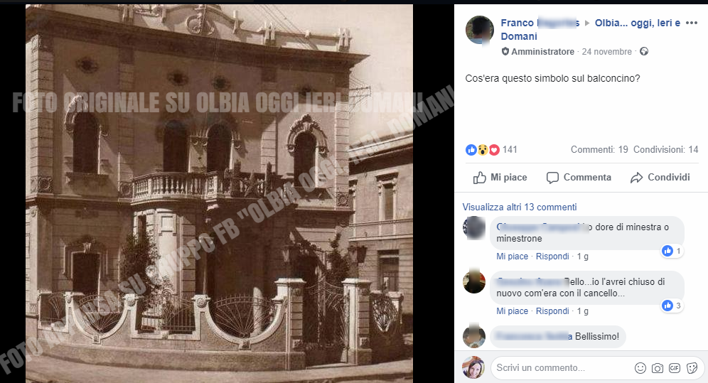 Olbia, il Municipio negli anni '40: la foto inedita pubblicata su Fb