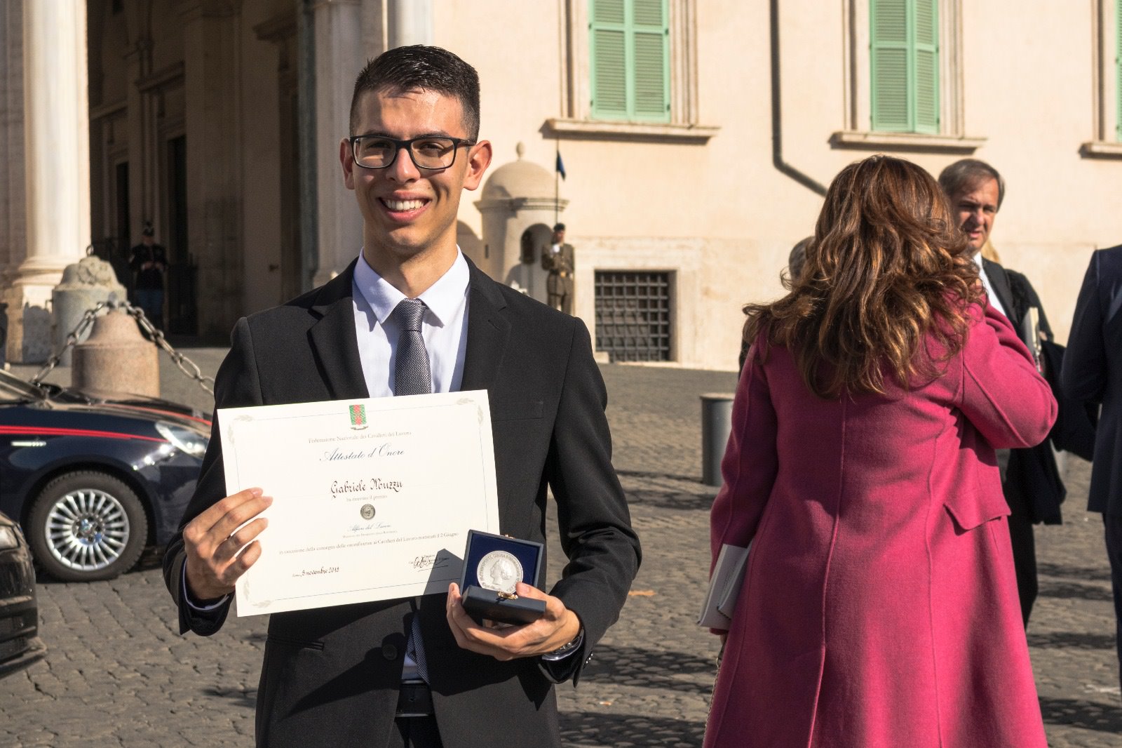 Tempio festeggia il suo Alfiere del Lavoro Gabriele Muzzu