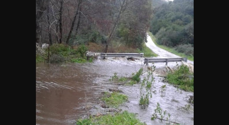 Maltempo Bortigiadas: chiusa al transito La Multa-Lu Torrinu