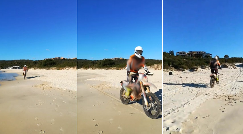 Golfo Aranci, sulla spiaggia con la moto: la 'denuncia'