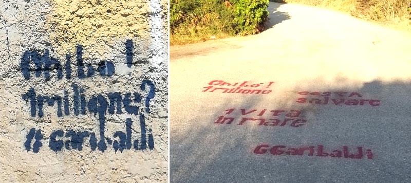 Misteriose scritte appaiono sui muri e vie a Caprera