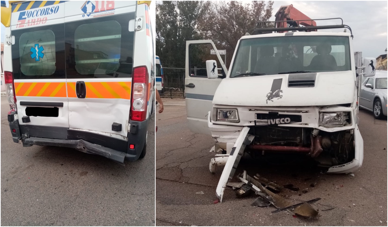 Olbia, camion tampona ambulanza: autista al Pronto Soccorso