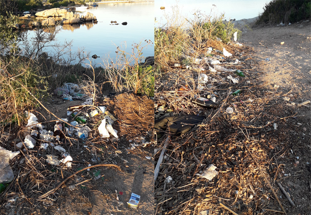 Olbia: plastica in riva al mare a due passi dal Michelucci