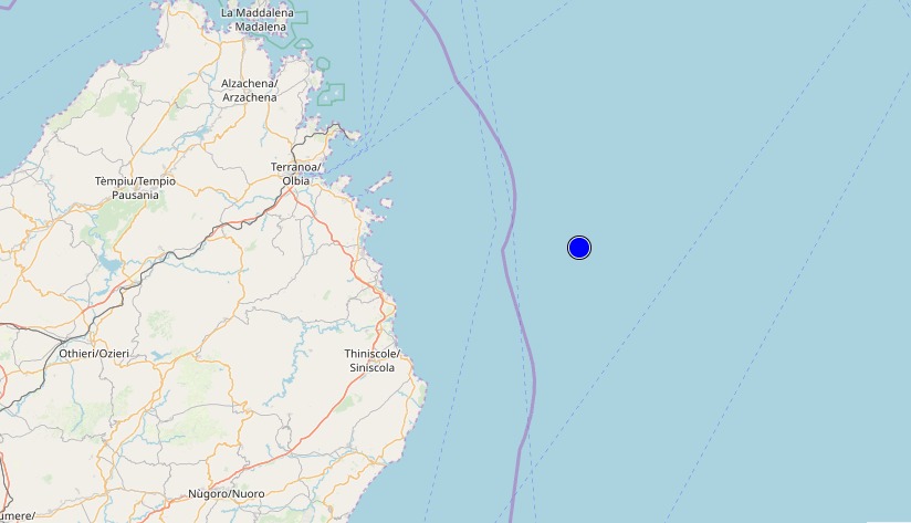 Terremoto al largo della Gallura