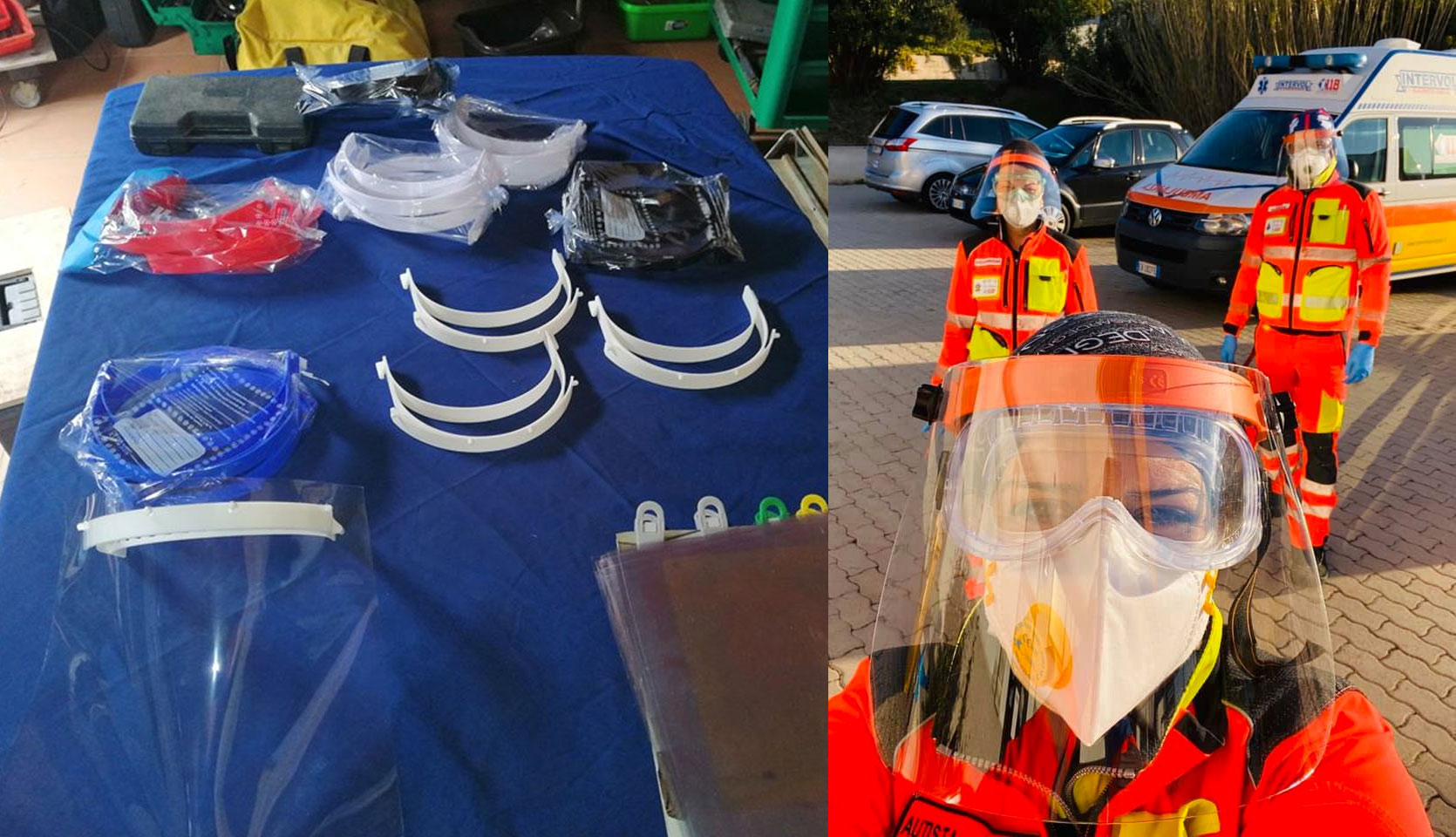 Olbia, ecco le protezioni anti Covid-19 costruite da Salvatore, Marco e Mauro