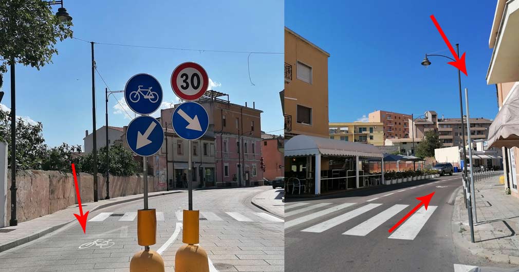 Olbia: in via Roma ecco pista ciclabile, ma attenzione ai cartelli