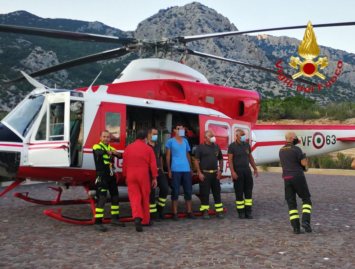 Disperso a Cala Luna: immediato soccorso aereo