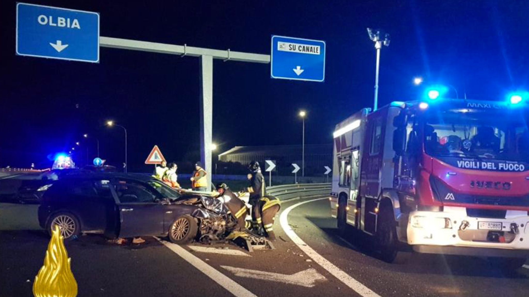 Olbia, scontro tra 4 auto: una persona in ospedale