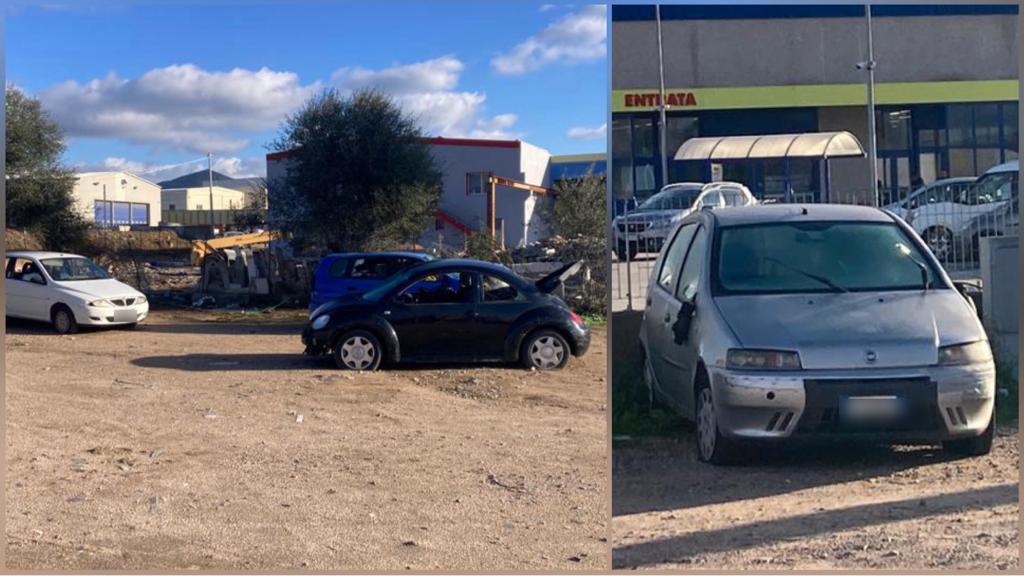 Olbia: cimitero di auto in via Capo Verde 