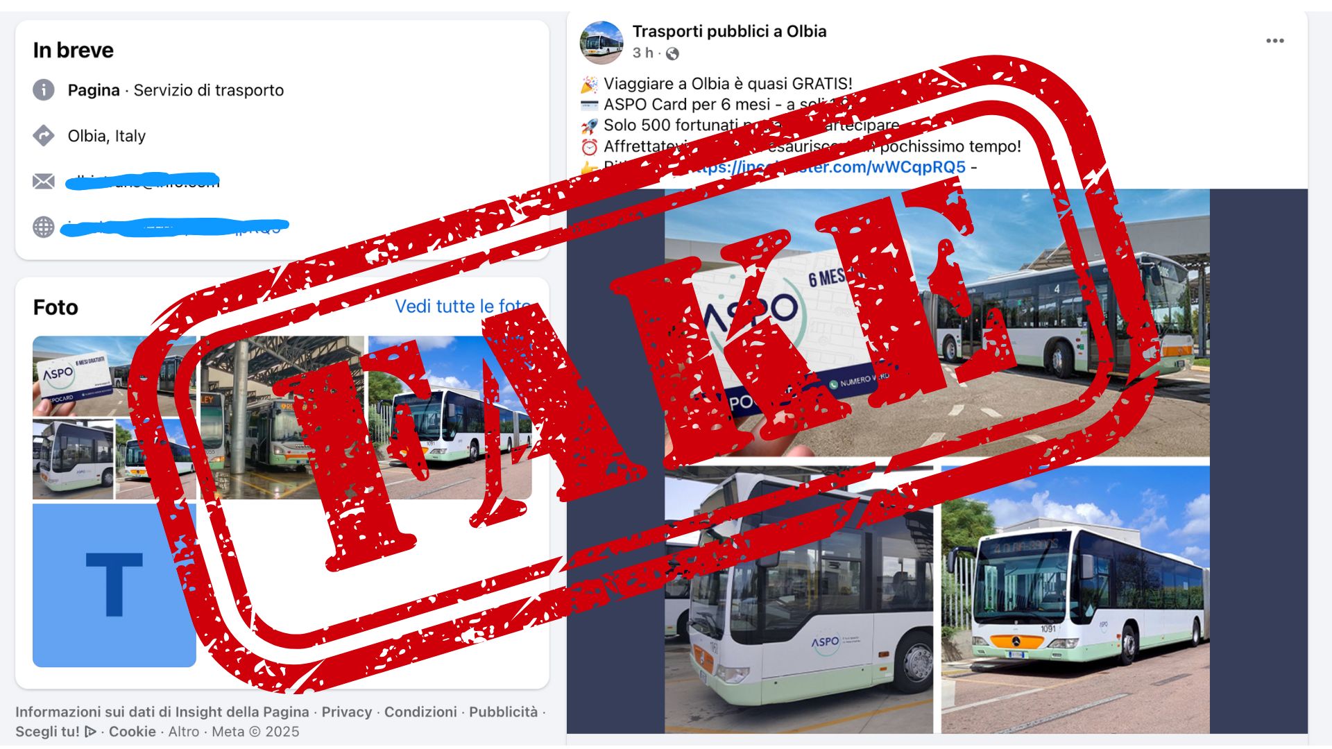 Olbia, allarme truffa: ancora online la falsa pagina Facebook con logo ASPO