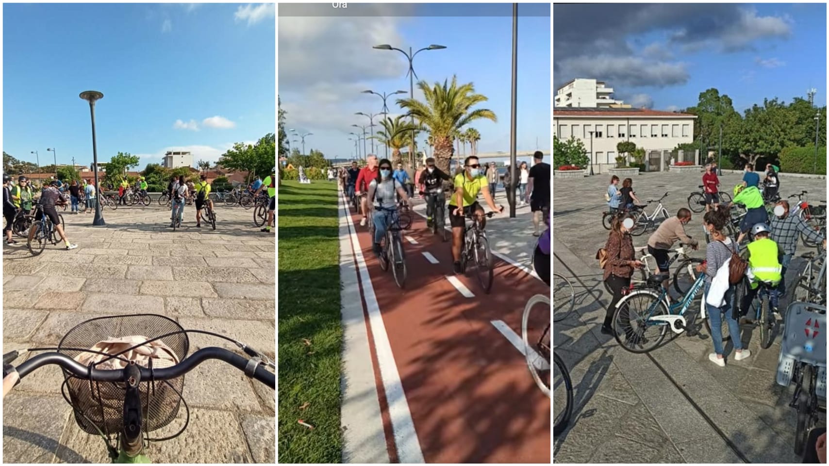 Olbia, il BikeItalia day è un successo: un fiume di biciclette invade la pista ciclabile del nuovo lungomare