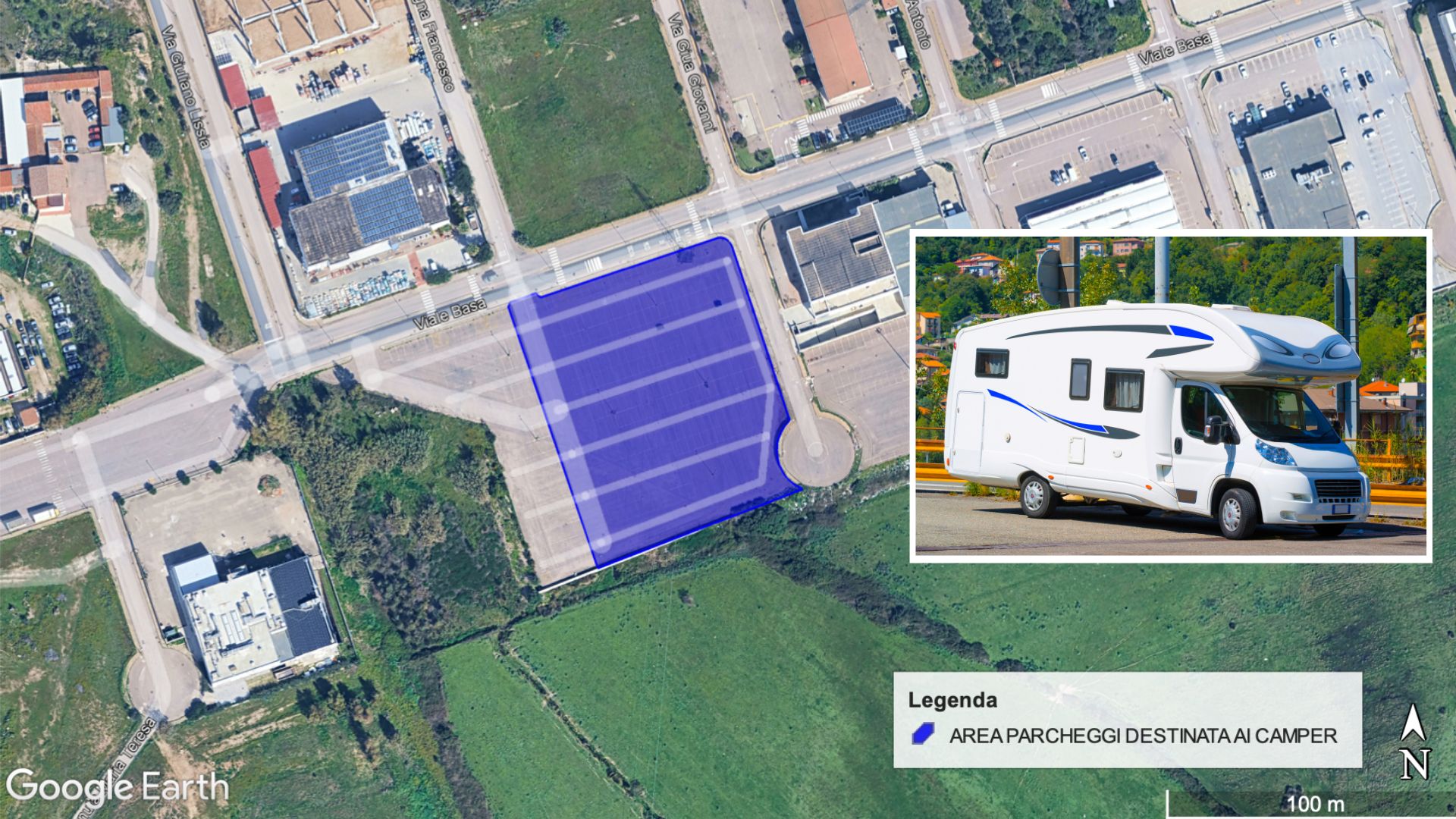 Olbia, camper in regola: nasce un'area sosta attrezzata in città