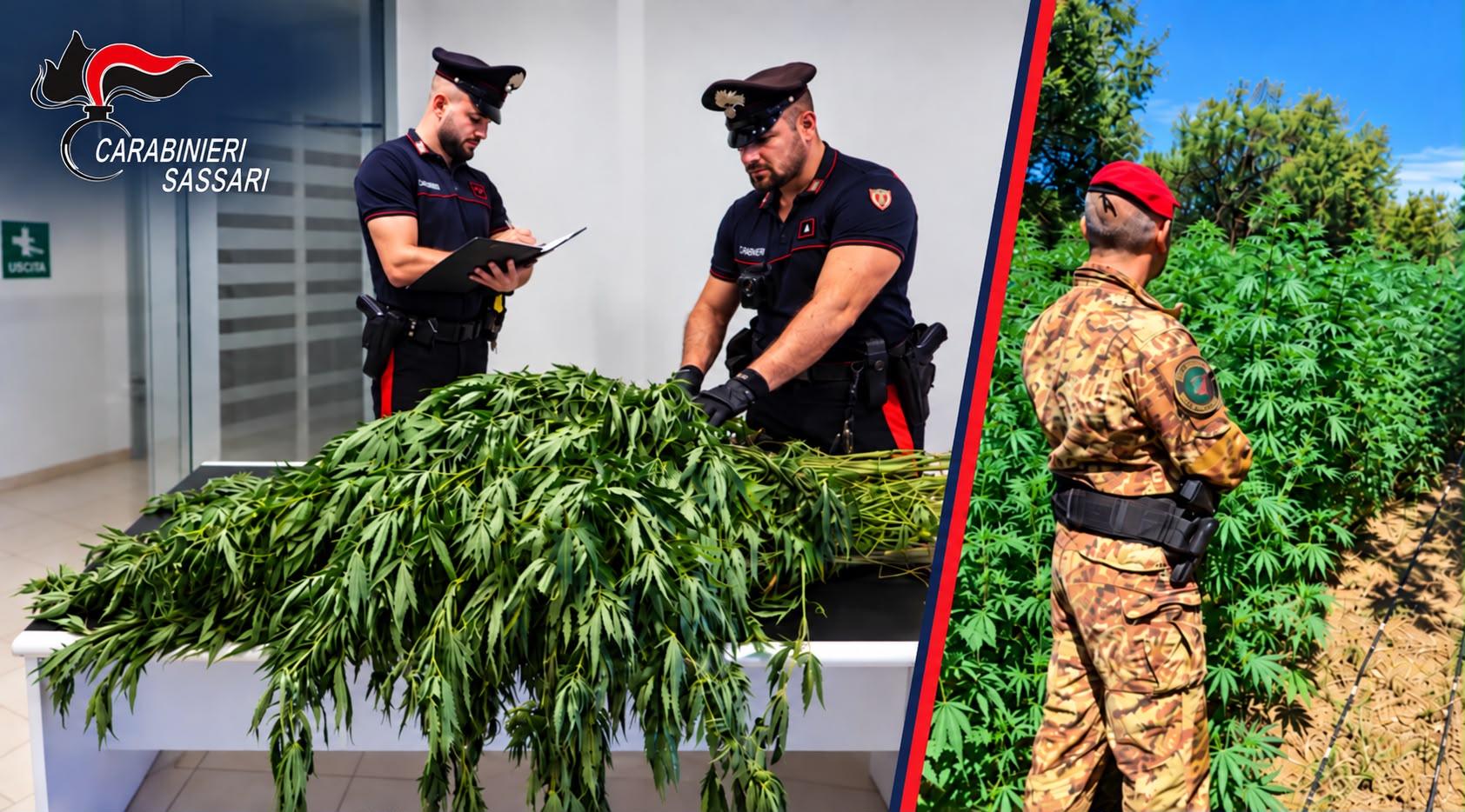 Nord Sardegna, scoperte oltre 11.500 piante di cannabis: maxi sequestro a Telti
