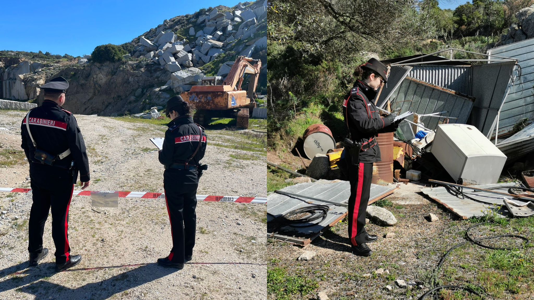 Gallura, cave di granito trasformate in discariche abusive: sequestrati i terreni