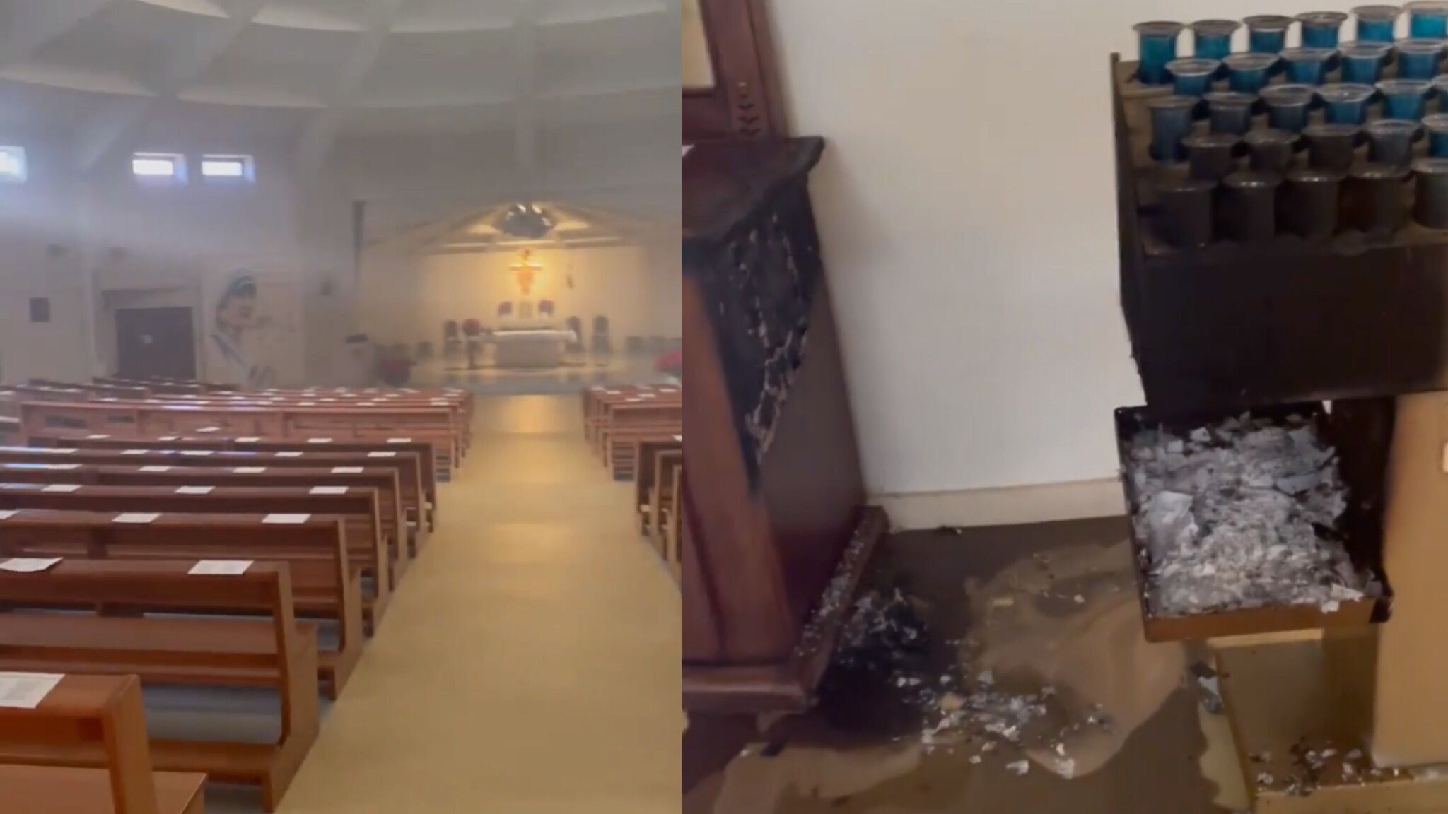 San Teodoro, incendio in chiesa: individuato il responsabile