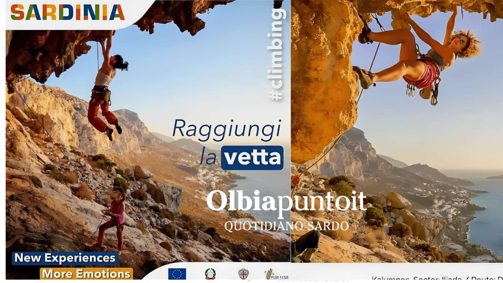 La Regione Sardegna promuove lo sport sull'Isola con foto scattate in Grecia e in Australia 