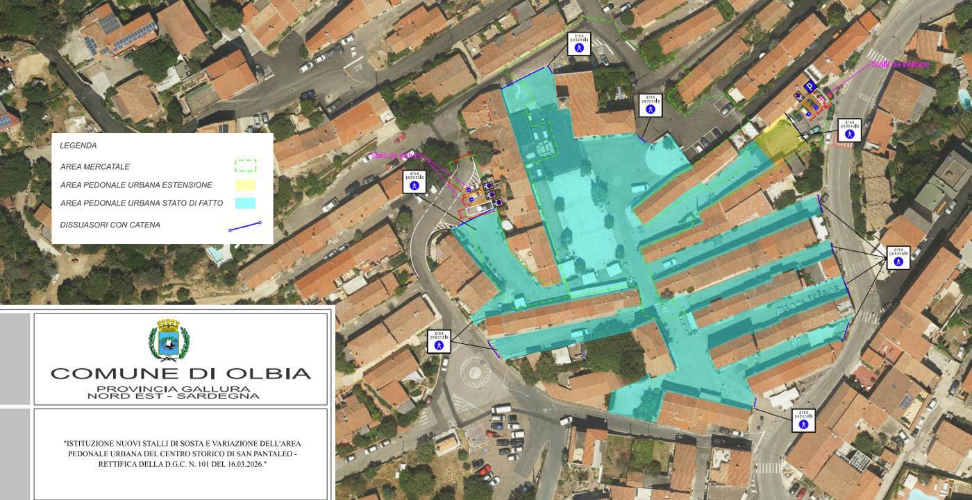 San Pantaleo, cambia la viabilità nel centro storico: più spazio ai disabili