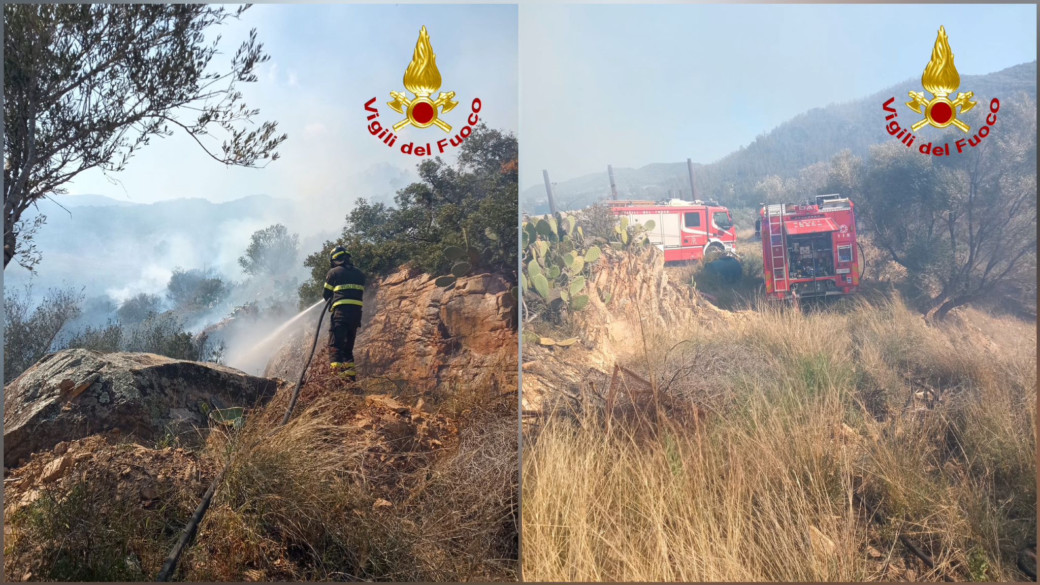 Sardegna brucia, incendi di vegetazione: ore di lavoro per i vigili del fuoco