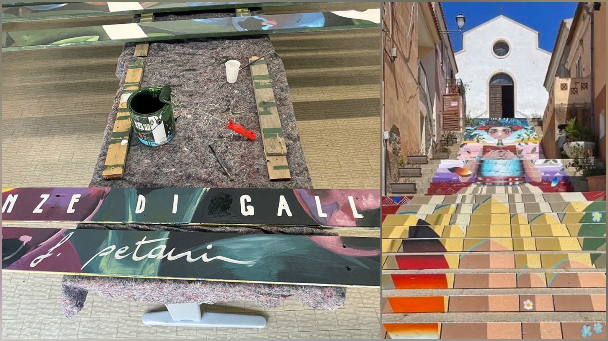 Arzachena: terminano i lavori dell'installazione artistica sulla scalinata di Santa Lucia