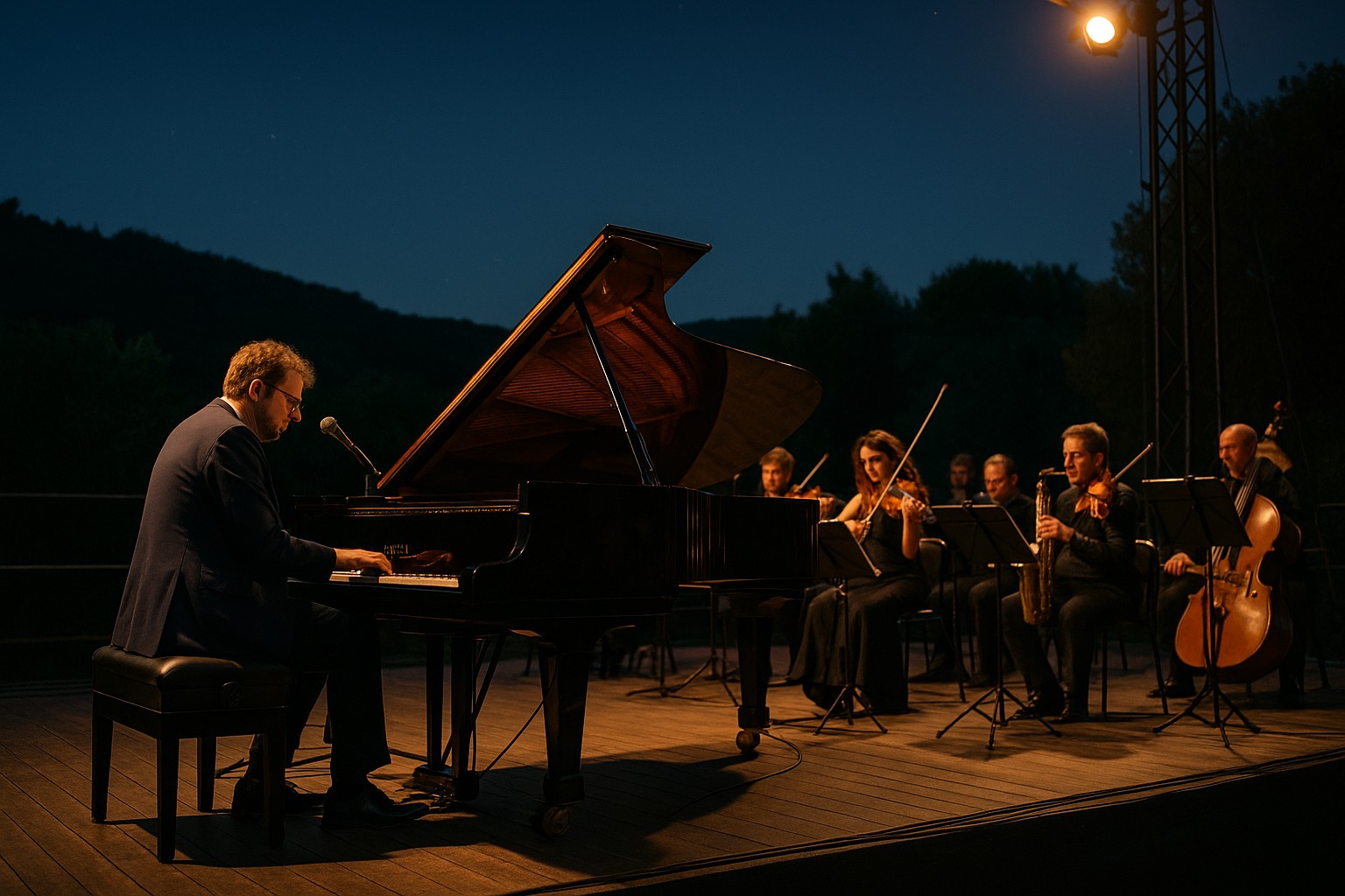 Neoneli, Dromos Festival: Raphael Gualazzi e l'Orchestra De Carolis incantano S'Angelu