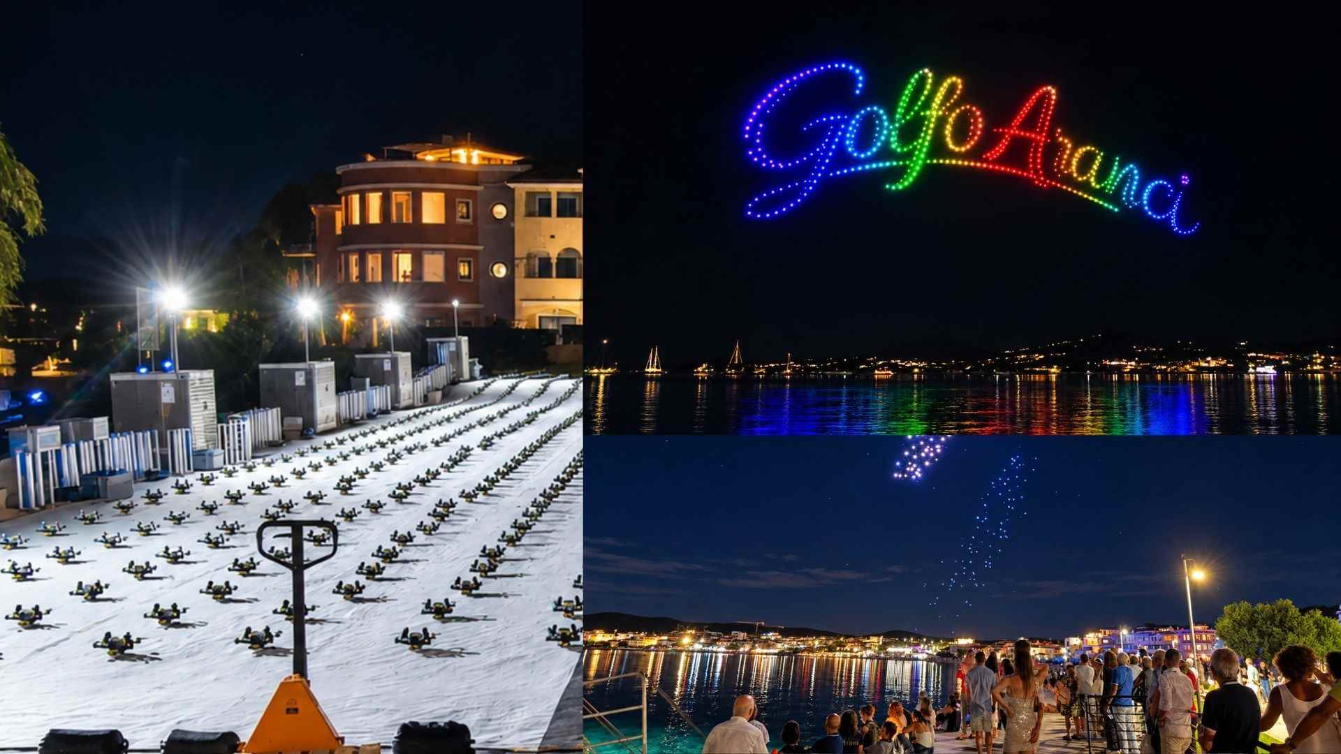 Golfo Aranci con gli occhi al cielo: 500 droni illuminano la notte, stasera il gran finale