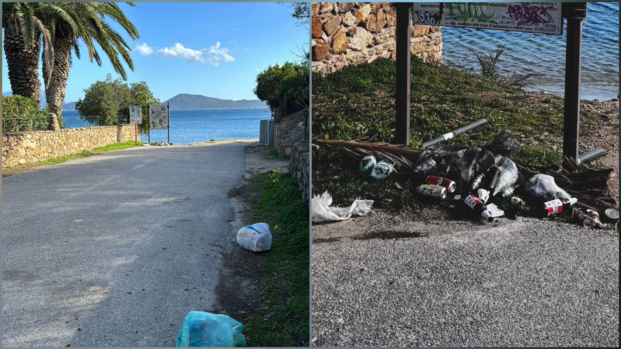 Olbia: ecco Mare Rocce d'inverno, tra bottiglie di birra e plastica