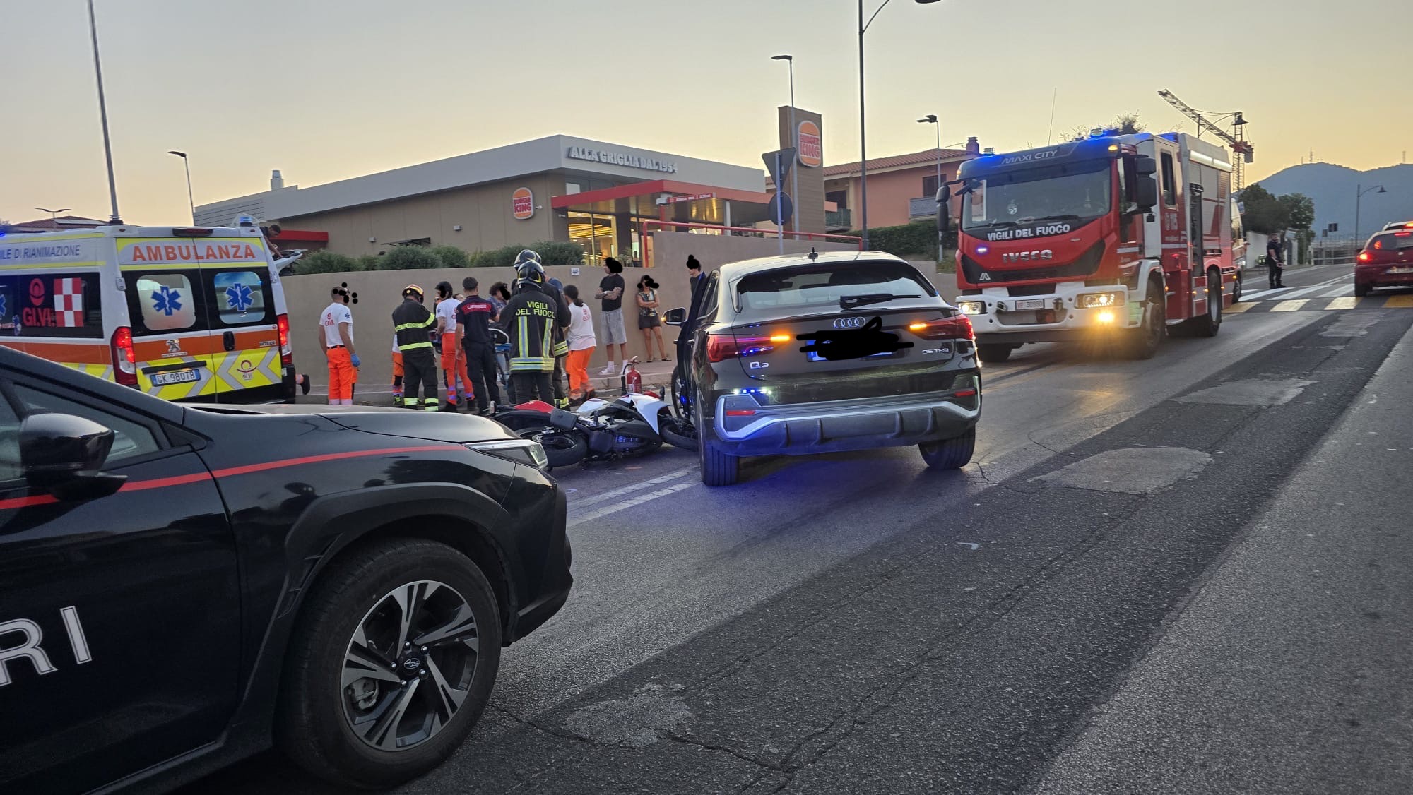 Olbia, incidente tra un’auto e una moto in viale Aldo Moro