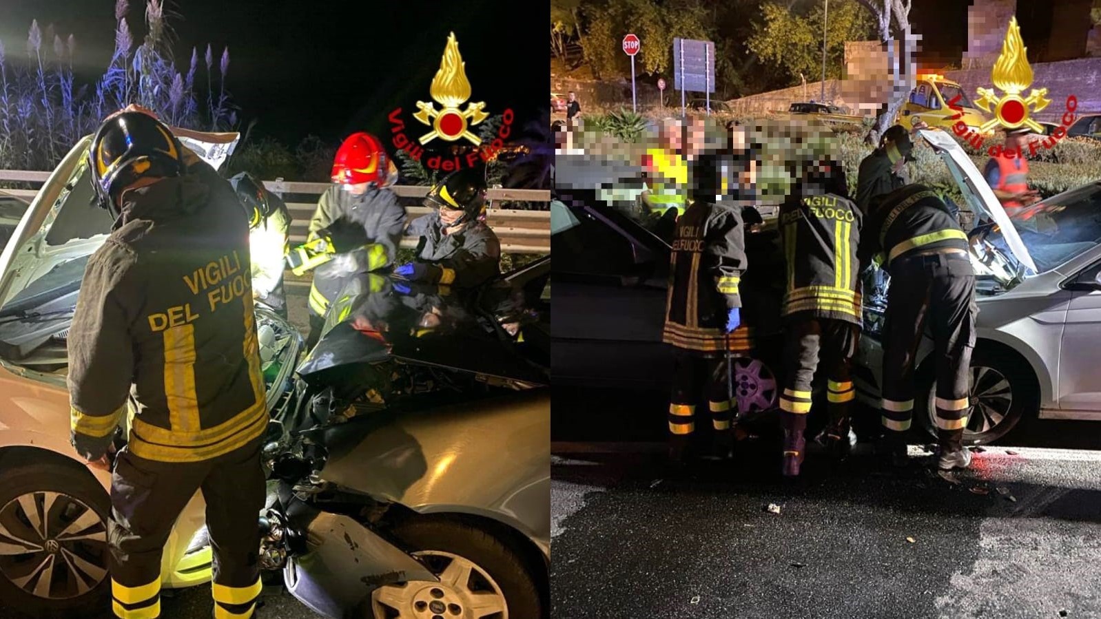 Scontro frontale tra due auto: tre feriti