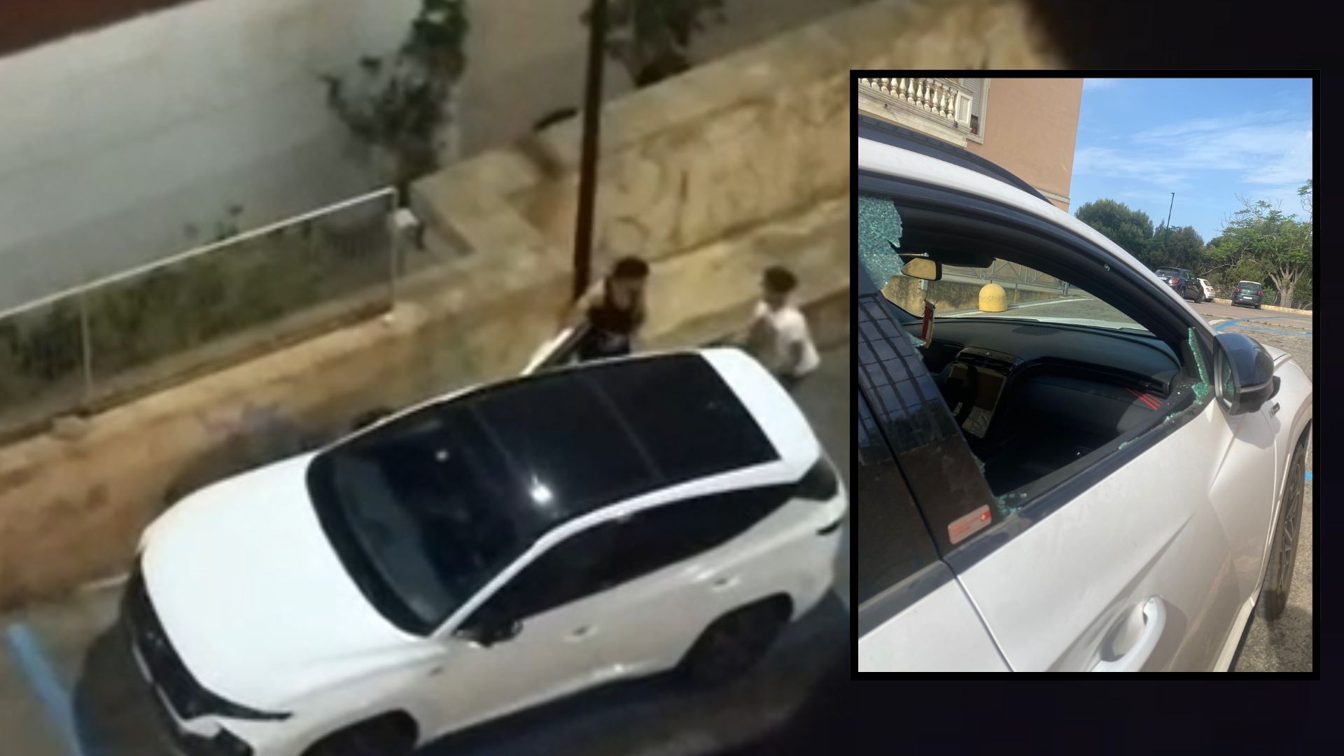  Olbia: rompono vetro di auto alle Piramidi, un video li incastra